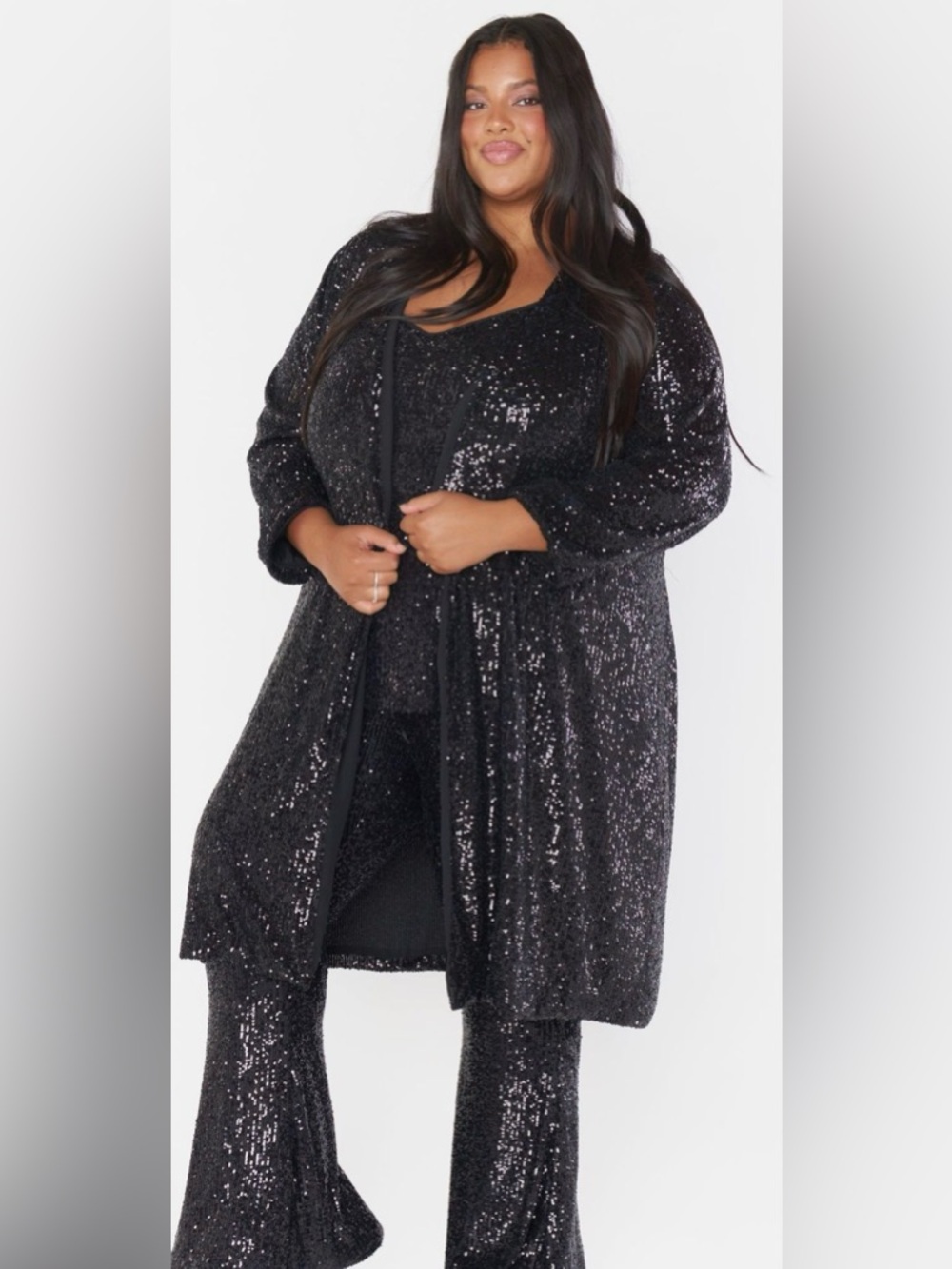 Show Me Your Mumu Encore Duster Midnight Glitz Sequins 2X